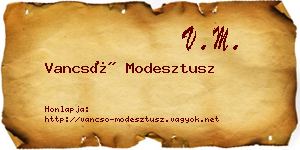 Vancsó Modesztusz névjegykártya